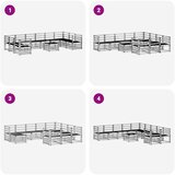  Set vanjskih sofa 11 pcs Bijela 59 x 59 x 37 cm | shoptok.hr