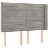  Uzglavlje s ušima svjetlosivo 147x16x118/128 cm baršunasto | shoptok.hr