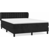  Krevet s oprugama i madracem crni 140 x 190 cm baršunasti | shoptok.hr