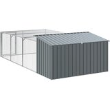  Kućica za pse s ograđenim prostorom antracit 197x396x110 cm pocinčani čelik | shoptok.hr