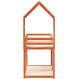 Krevet na kat s krovom voštano smeđi 90x190 cm masivna borovina | shoptok.hr