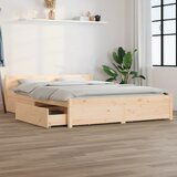 Maison Chic Posteljni okvir - Dvoposteljna postelja - Zakonska postelja s predali 140x200 cm-J14919, (21766363) | Shoptok.si