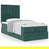 vidaXL Otomanski posteljni okvir z vzmetnicami zelen 90x190cm žamet, (21607283) | Shoptok.si