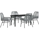 vidaXL 5-delni set vrtne jedilne mize z blazinami siva poli ratan, (22116113) | Shoptok.si