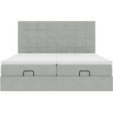 vidaXL Otomanski posteljni okvir z vzmetnicami siv 180x200cm žamet | Shoptok.si