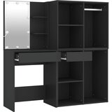  LED toaletni stolić s ormarićima crni od konstruiranog drva | shoptok.hr