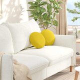 vidaXL Sedežne blazine 2 pcs Svetlo rumena Ø30 x 13 cm blago | Shoptok.si