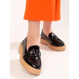 VINCEZA Classic women's platform loafers black