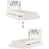  Krevet s regalom za knjige bez madraca bijeli 75x190cm borovina | shoptok.hr