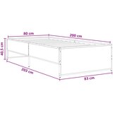  Krevetna konstrukcija Hrast sonoma 80 x 200 cm | shoptok.hr