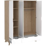 Tvilum Bela/v naravni barvi garderobna omara v hrastovem dekorju z ogledalom 147x201x58 cm Ikast – | Shoptok.si