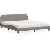 vidaXL Postelja z vzmetnico taupe 180x200 cm blago | Shoptok.si