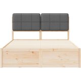vidaXL Krevetni okvir s tapiciranim uzglavljem Tamno siva 135 x 190 cm | shoptok.hr