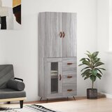 vidaXL Visoka komoda siva sonoma 69,5x34x180 cm inženirski les | Shoptok.si