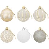  Set božićnih kuglica 30 kom. Zlatna i bijela Ø 6 cm Plastika | shoptok.hr