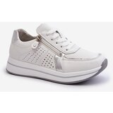 EVENTO Women's Leather Platform Sneakers White Ligustra | Shoptok.si