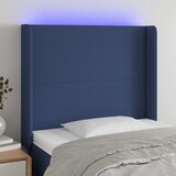 vidaXL LED posteljno vzglavje modro 103x16x118/128 cm blago Cene