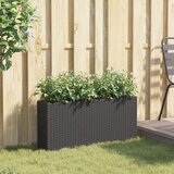  Vrtna sadilica s 2 posude crna 90 x 20 x 40 cm od poliratana | shoptok.hr