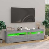 TV ormarić s LED svjetlima 2 kom siva boja hrasta 75x35x40 cm | Eponuda.com