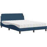 vidaXL Postelja z vzmetnico moder 120x200 cm blago, (21216563) | Shoptok.si