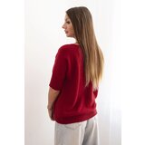 Kesi Włoski Women's short-sleeve viscose sweater maroon | shoptok.hr