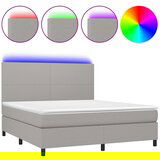 The Living Store Box spring postelja z vzmetnico LED sv. siva 160x200 cm blago - Box Spring Postelja, (21503495) | Shoptok.si