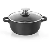 Hrnec s nepřilnavým povrchem Pfluon Granit se skleněnou poklicí Grande, ⌀ 20 cm