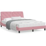 vidaXL Krevet s madracem ružičasti 140x190 cm baršunasti | shoptok.hr