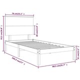  Okvir za krevet od masivnog drva 75 x 190 cm 2FT6 jednokrevetni | shoptok.hr