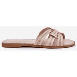 Boto Women's Flat Sandals With Intertwining Straps Beige Acimine | Shoptok.si