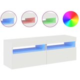 vidaXL TV omarica z LED lučkami 2 kosa visok sijaj bela 60x35x40 cm | Shoptok.si