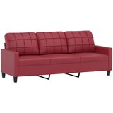  Trosjed s tabureom crvena boja vina 180 cm od umjetne kože | Shoptok.si