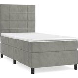 Maison Chic Box spring postelja - Vzmetna postelja z vzmetnico svetlo siva 90x200 cm žamet SL6964, (21907653) | Shoptok.si