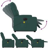 vidaXL Električni masažni naslonjač na podizanje tkanina tamnozeleni | shoptok.hr