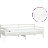  Dnevni ležaj s madracem 90 x 200 cm bijeli od masivne borovine | shoptok.hr