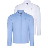 Dewberry DUAL SET G674 MENS SHIRT-WHITE-BABY BLUE Cijene