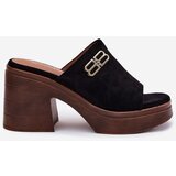 VINCEZA Ladies Sandals On Chunky Heel With Golden Detail | ePonuda.com