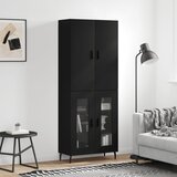 The Living Store Visoka komoda črna 69,5x34x180 cm inženirski les - Visoka Omara, (21435062) Cene