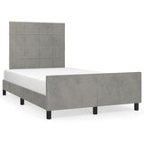 The Living Store Posteljni okvir z vzglavjem svetlo siv 120x200 cm žamet - Posteljni Okvir Z Vzglavjem, (21492584) | Shoptok.si