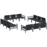  Sjedeća garnitura za vrt s jastukom 12 pcs Crna Čelik | shoptok.hr