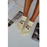 Milena Womens Ankle Socks CHERRIES Yellow | shoptok.hr
