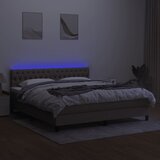  box spring s madracem LED smeđesivi 160x200 cm tkanina | shoptok.hr