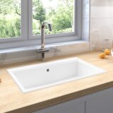 vidaXL kuhinjski umivalnik belo 790x500x193 mm granit Cene
