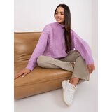 Fashion Hunters Light purple oversize sweater with puffed sleeves Cene