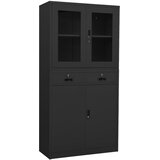  Uredski ormarić antracit 90x40x180 cm čelik i kaljeno staklo | shoptok.hr