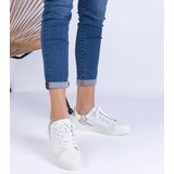 Gemre White women's sneakers with embossing and glitter Laneta | Shoptok.si