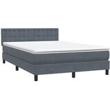 Krevet s oprugama i madracem LED tamnosivi 160x210 cm baršunasti | shoptok.hr