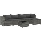 The Living Store Vrtna sedežna garnitura 6-delna z blazinami siv poli ratan - Vrtna Sedežna Garnitura, (21625555) | Shoptok.si