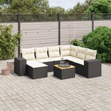  8-dijelni set vrtnih sofa od poliratana s jastucima crni | shoptok.hr