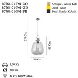 Opviq Luster Cabana-P01-PB, O30, 40cm, IP20 Bakarno-srebrne boje | Eponuda.ba